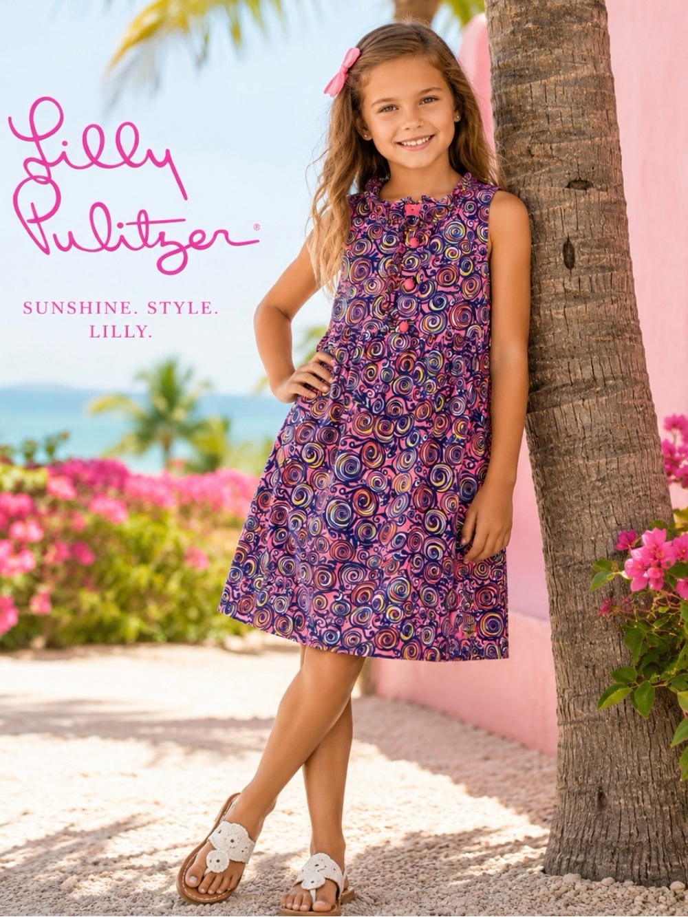 Lilly Pulitzer Swirly Caterpillar Dress Girls Size 6